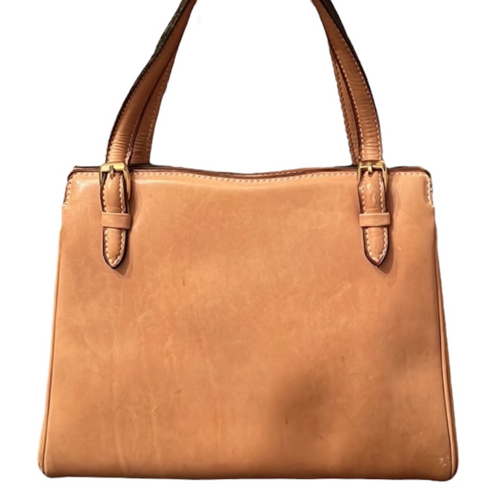 JBT Joanne Brings Thunder tan leather expanding handbag purse shoulder bag